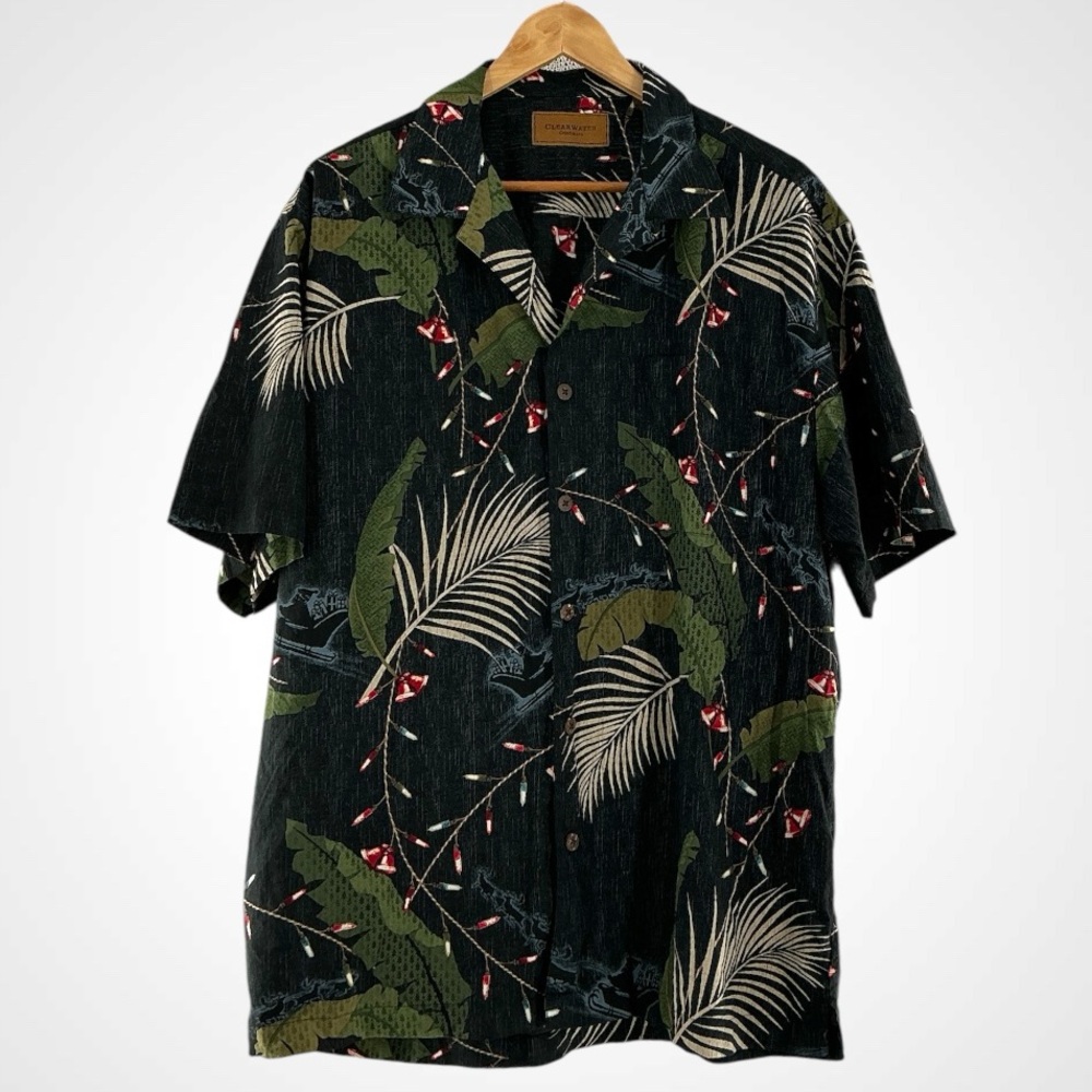 Clearwater Tropical Black and Green Men's Shirt